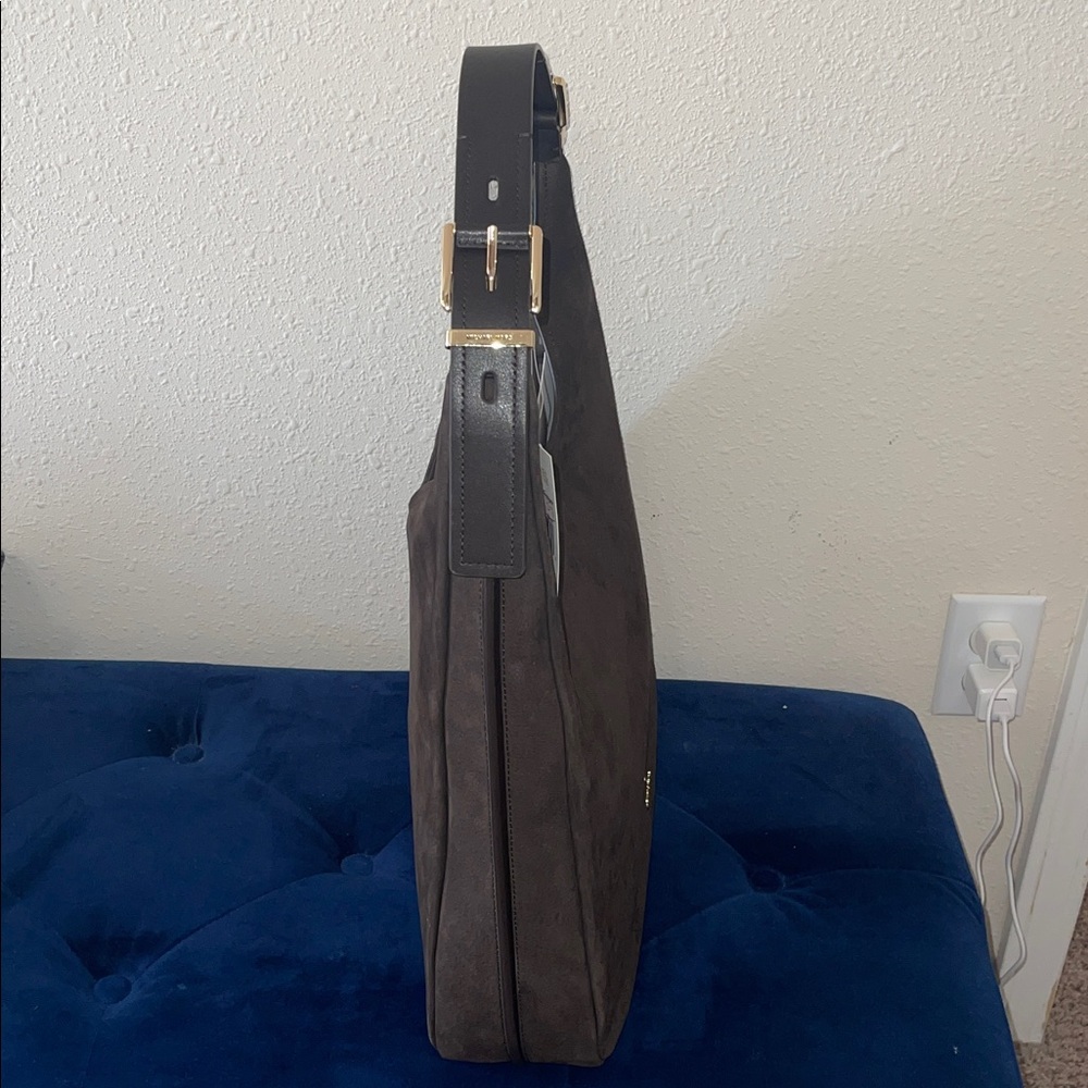 NWT Michael Kors Brown Nolita Leather Hobo Bag Large - Picture 10 of 16